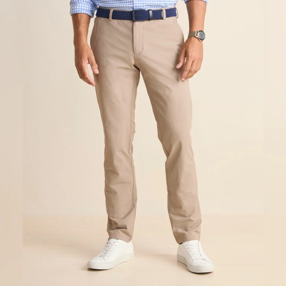 Vineyard Vines Performance On-The-Go Pants Khaki Slacks Business Size 36 x 34